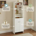 Shrisha Engineered Wood Pooja Mandir for Home with Spacious Storage | Frosty White Finish - front_view