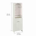 Shrisha Engineered Wood Pooja Mandir for Home with Spacious Storage | Frosty White Finish - rear_view