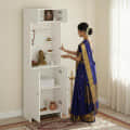 Shivika Engineered Wood Pooja Mandir for Home (White) - photo