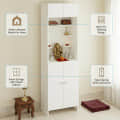 Shivika Engineered Wood Pooja Mandir for Home (White) - front_view