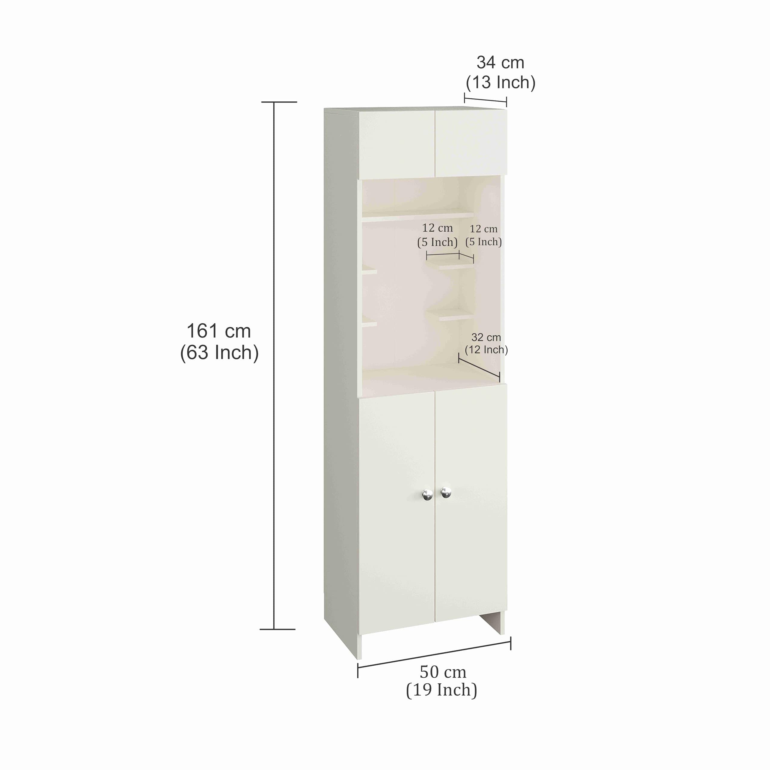 Shivika Engineered Wood Pooja Mandir for Home (White)