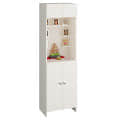 Shivika Engineered Wood Pooja Mandir for Home (White) - left_view