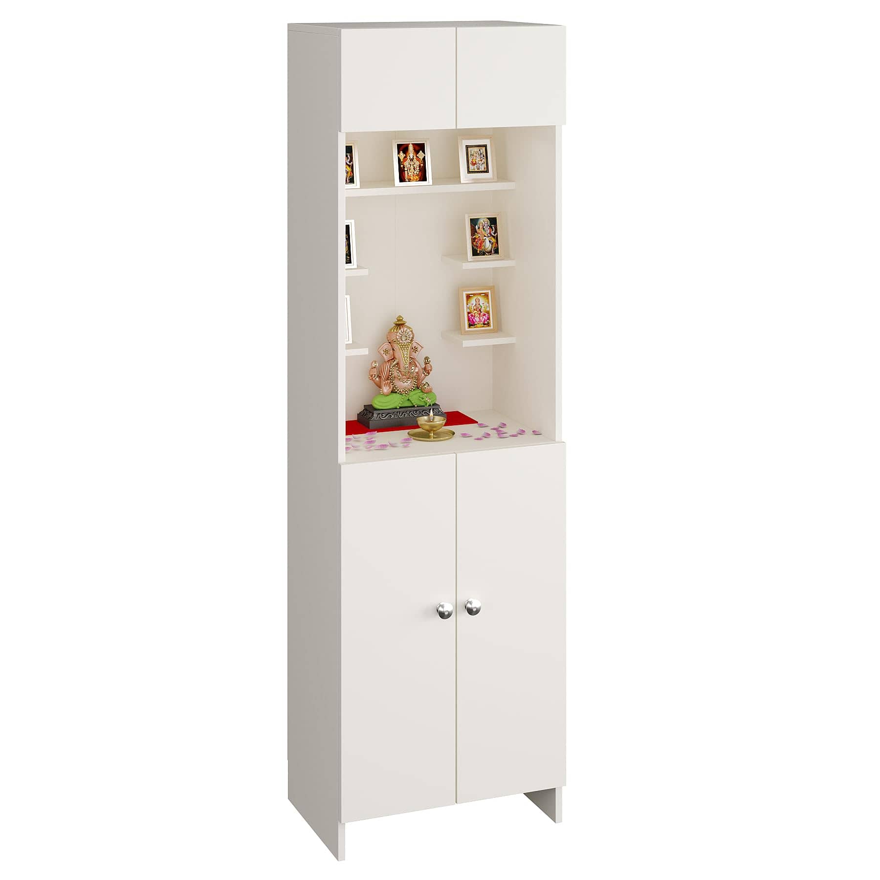 Shivika Engineered Wood Pooja Mandir for Home (White)