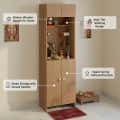 Shivika Engineered Wood Pooja Mandir for Home (Exotic Teak) - front_view
