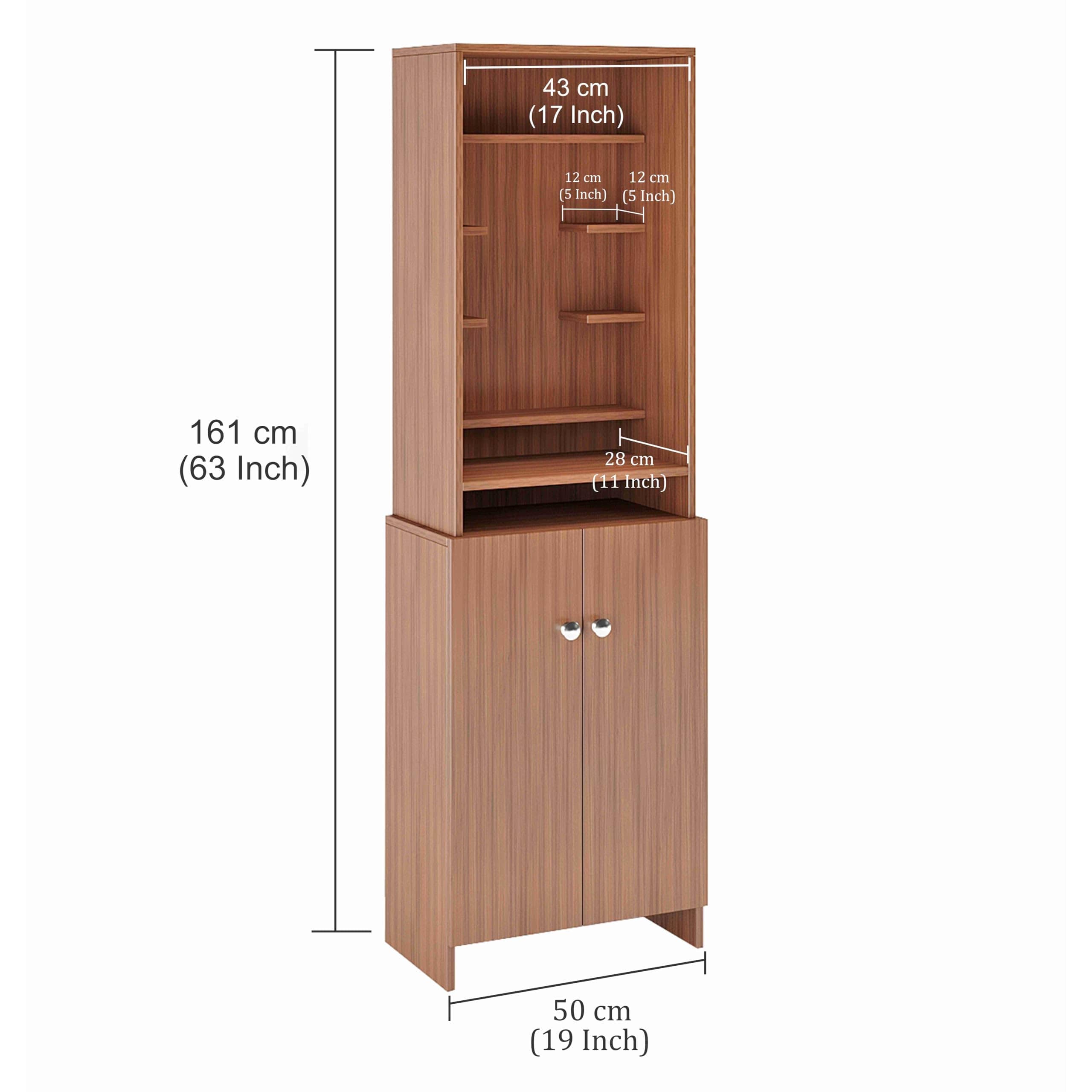 Shivika Engineered Wood Pooja Mandir for Home (Exotic Teak)