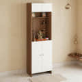 Shivika Engineered Wood Pooja Mandir for Home |(Exotic Teak & White) - right_view
