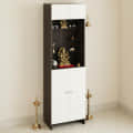 Shivika Engineered Wood Pooja Mandir for Home (Wenge & White) - top_view