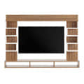 Cabiar Engineered Wood Wall Mount TV Unit with Display Shelves (Exotic Teak & White) - top_view