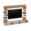Cabiar Engineered Wood Wall Mount TV Unit with Display Shelves (Exotic Teak & White) - left_view