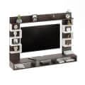Cabiar Engineered Wood Wall Mount TV Unit with Display Shelves (Wenge & White) - front_view