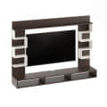 Cabiar Engineered Wood Wall Mount TV Unit with Display Shelves (Wenge & White) - left_view