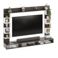 Cabiar Wall Mount TV Unit with Storage Shelves for up to 55 Inch Media Console Cabinet Wenge & White - top_view