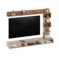 Dettlet Modern Engineered Wood Wall Mounted TV Unit with Open Storage Shelves Racks (Exotic Teak) - top_view