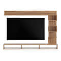 Dettlet Modern Engineered Wood Wall Mounted TV Unit with Open Storage Shelves Racks (Exotic Teak) - left_view
