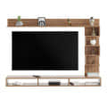 Dettlet Modern Engineered Wood Wall Mounted TV Unit with Open Storage Shelves Racks (Exotic Teak) - right_view