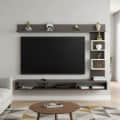 Dettlet Modern Engineered Wood Wall Mounted with Open Storage Shelves Racks (Wenge & White) - photo