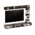 Dettlet Modern Engineered Wood Wall Mounted with Open Storage Shelves Racks (Wenge & White) - top_view