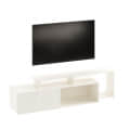 Dexon Modern Engineered Wood Floor TV Cabinet with Storage & Open Shelves (White) - right_view