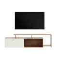 Dexon Modern Engineered Wood Floor TV Cabinet with Storage & Open Shelves (Exotic Teak & White) - right_view