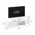Dexon Modern Engineered Wood Floor TV Cabinet with Open Shelves (Wenge & White) - rear_view