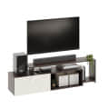 Dexon Modern Engineered Wood Floor TV Cabinet with Open Shelves (Wenge & White) - right_view