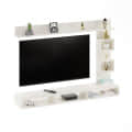 Elite Engineered Wood Wall Mount TV Unit with Display Shelves in Exotic Teak & White - left_view