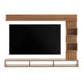 Elite Engineered Wood Wall Mount TV Unit with Shelves (Exotic Teak & White) - left_view