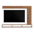 Eplus Modern Engineered Wood Wall Mounted TV Unit with Storage Shelves & Display Racks (Exotic Teak) - right_view