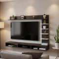 Eplus Modern Engineered Wood Wall Mounted TV Unit with Storage Shelves & Display Racks (Wenge & White) - front_view