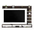 Eplus Modern Engineered Wood Wall Mounted TV Unit with Storage Shelves & Display Racks (Wenge & White) - left_view