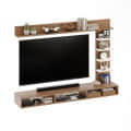 Eplus Engineered Wood Wall Mount TV Unit (Ideal for 50-55 Inch) (D.I.Y) (Exotic Teak & White) - top_view