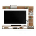 Eplus Engineered Wood Wall Mount TV Unit (Ideal for 50-55 Inch) (D.I.Y) (Exotic Teak & White) - left_view
