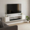 Ether Modern Wall Mounted TV Unit with Floating Shelf (White) - photo
