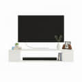 Ether Modern Wall Mounted TV Unit with Floating Shelf (White) - top_view