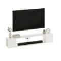 Ether Modern Wall Mounted TV Unit with Floating Shelf (White) - left_view