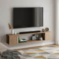 Ether Modern Wall Mounted TV Unit with Floating Shelf (Exotic Teak) - photo