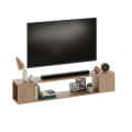 Ether Modern Wall Mounted TV Unit with Floating Shelf (Exotic Teak) - rear_view