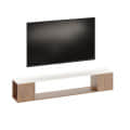 Ether Modern Wall Mounted TV Unit with Floating Shelf (Exotic Teak & White) - left_view