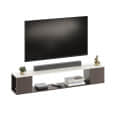 Ether Modern Wall Mounted TV Unit with Floating Shelf (Wenge & White) - top_view