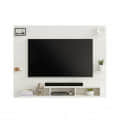 Harrison Wall Mount TV Cabinet with Back Panel, Set Top Box Stand & Display Shelves (White) - left_view