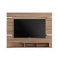 Harrison Wall Mount TV Cabinet with Back Panel, Set Top Box Stand & Display Shelves (Exotic Teak & White) - left_view