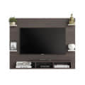 Harrison Wall Mount TV Cabinet with Back Panel, Set Top Box Stand & Display Shelves (Wenge & White) - top_view