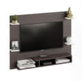 Harrison Wall Mount TV Cabinet with Back Panel, Set Top Box Stand & Display Shelves (Wenge & White) - left_view