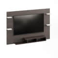 Harrison Wall Mount TV Cabinet with Back Panel, Set Top Box Stand & Display Shelves (Wenge & White) - left_view