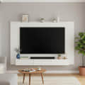 Laminor Wall Mounted TV Unit with Decor & Media Storage (White) - photo