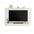 Laminor Wall Mounted TV Unit with Decor & Media Storage (White) - left_view