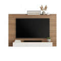 Laminor Wall Mounted TV Unit with Decor & Media Storage (Exotic Teak & White) - left_view