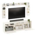 Samnor Engineered Wood TV Unit with Storage Shelves | Entertainment Unit, TV Table, Set Top Box Stand for Living Room (White) - front_view