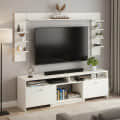 Samnor Engineered Wood TV Unit with Storage Shelves | Entertainment Unit, TV Table, Set Top Box Stand for Living Room (White) - top_view