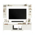 Samnor Engineered Wood TV Unit with Storage Shelves | Entertainment Unit, TV Table, Set Top Box Stand for Living Room (White) - left_view